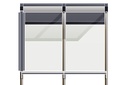 [BKT-PA-003/2-2I-TC] Bus shelter 003 (280 cm, No lighting, Without backseat, Without MUPI, 2 stainless steel seats, Glass)