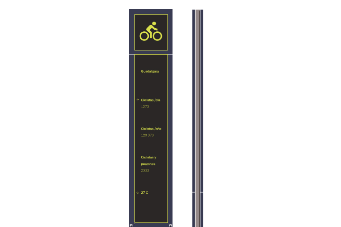[[BKT/IOT/ECO-CLASS-CICL] Eco-DISPLAY Tótem contador clásico (Contador Ciclistas, sensor 1.5m)] Eco-Totem Cyclist & Pedestrian Counter (Ciclista 1.5m)