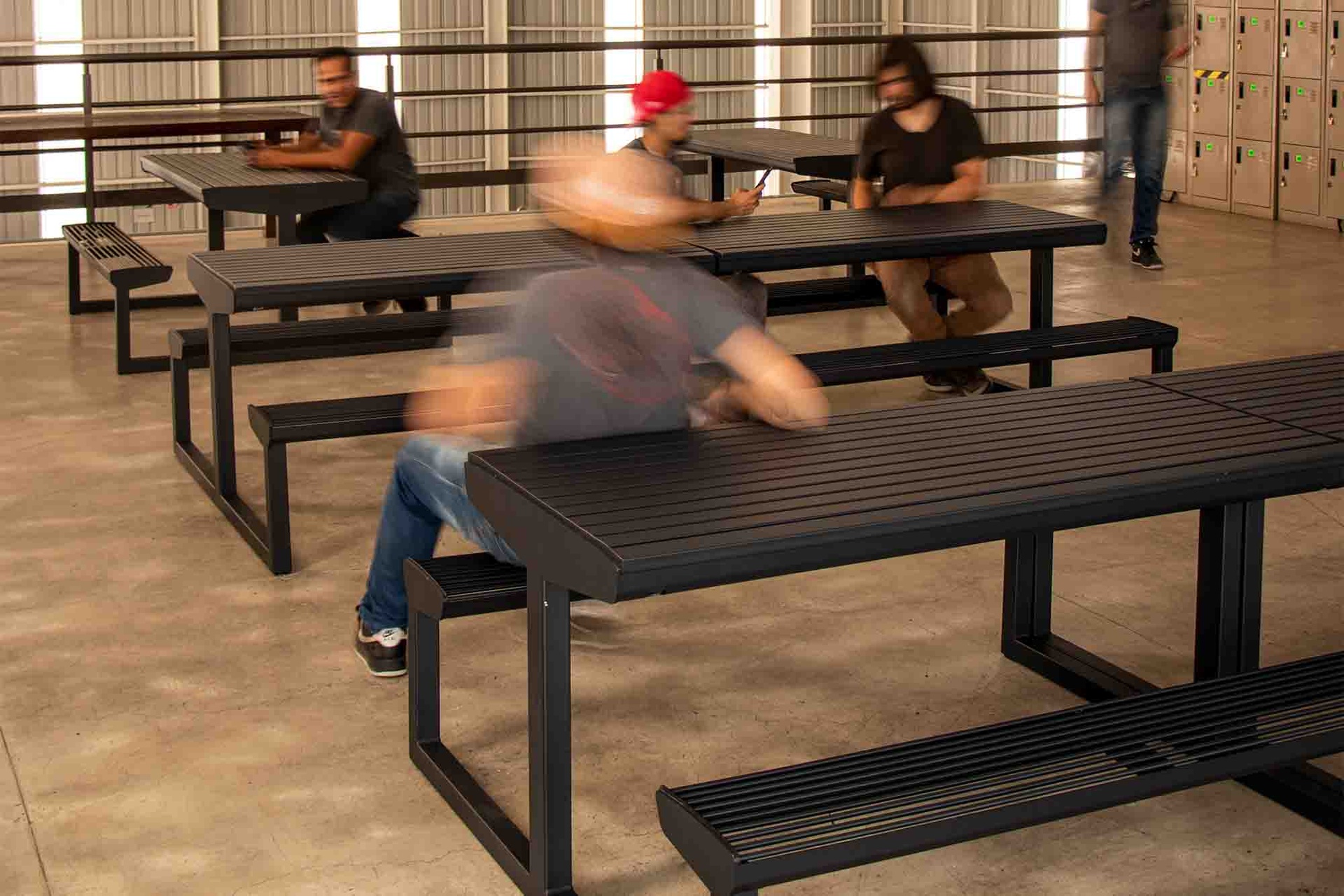 [BKT-MP-001/ME/150/UNIDA/VAR/GRO] Mesa Picnic 001 Metal (Cold Galvanized and Polyester Paint, Dark gray, Joint/Rod)