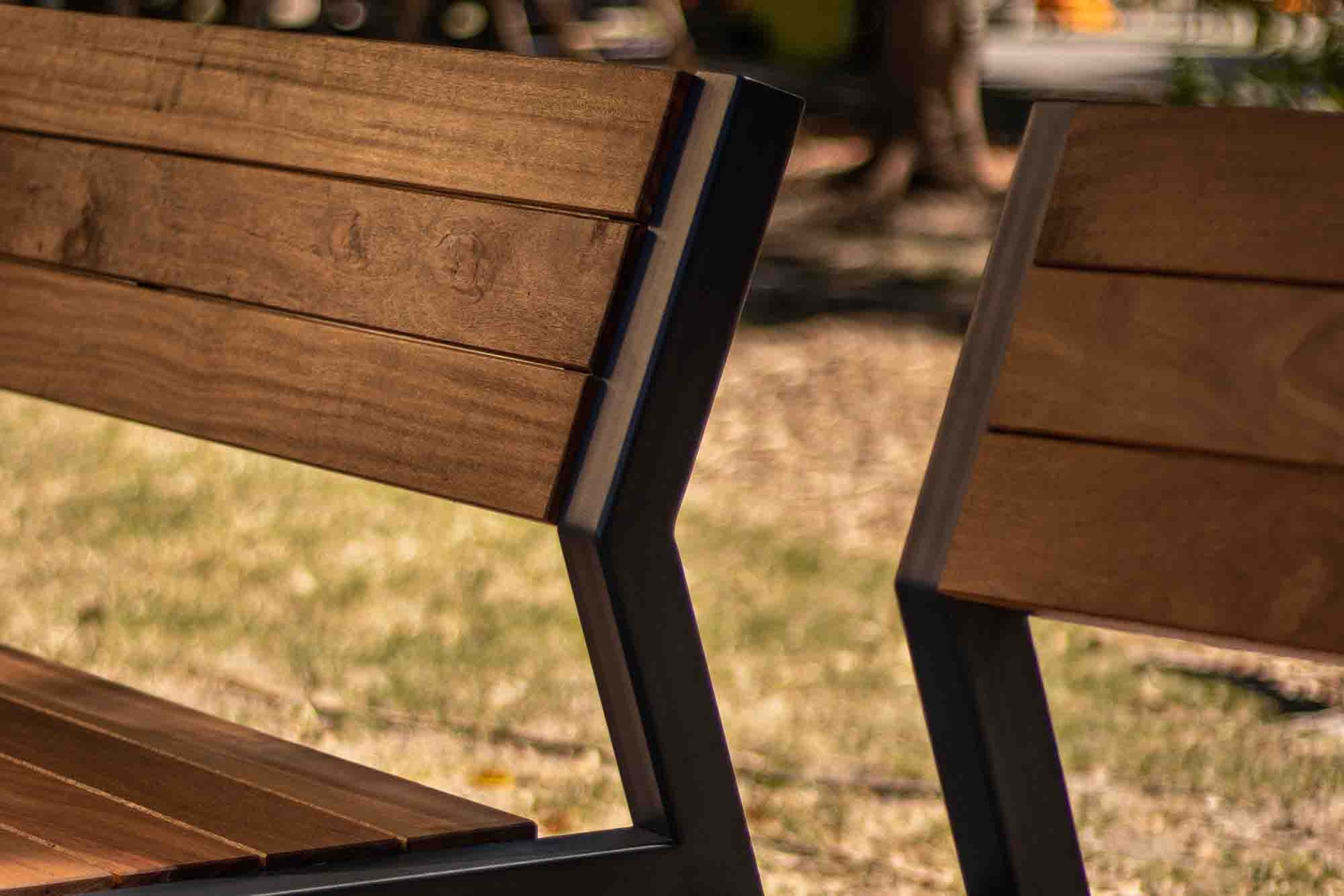 [BKT-BAN-007/MA/130/GRO] Wood Bench 007 (Cold Galvanized and Polyester Paint, Dark gray, 130 cm, Without armrests)