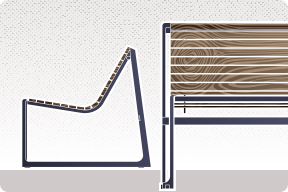 [BKT-BAN-008/MA/60/GRO] Silla 008 madera  (60 cm, Dark gray, Without armrests, Cold Galvanized and Polyester Paint)
